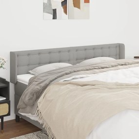 Testiera Ad Orecchio Grigio Chiaro 163x16x78/88 Cm İn Tessuto /