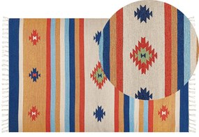 Tappeto kilim cotone multicolore 140 x 200 cm TARONIK Beliani