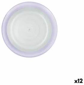 Piatto da Dolce Quid Kaleido Verde Viola Ceramica 19 cm (12 Unità)