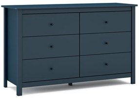 Cassettiera bassa blu scuro in pino 130x80 cm Misti - Marckeric