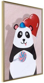 Poster  Happy Panda  Cornice Quadri Cornice d'oro, Larghezza x Altezza Home decor 30x45