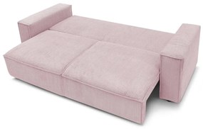 Divano letto in velluto a coste rosa chiaro 245 cm Nihad - Bobochic Paris