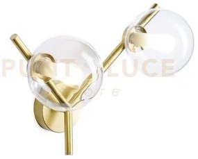 Camely applique da parete/soffitto 2 luci oro spazzolato attacco g9