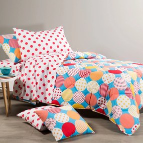 Trapunta Piazza e Mezza Rosso Candy Caleffi Kids, in cotone