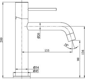 Miscelatore Per Lavabo In Ottone Oro Spazzolato Smooth Rubicer