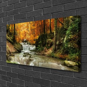 Quadro su tela Cascata della natura della foresta 100x50 cm