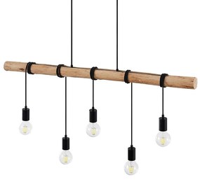 Lindby - Rom Lampada a Sospensione Nero/Quercia Lindby