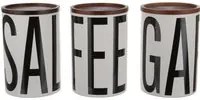 Set 3 barattoli sale, zucchero e caffè ceramica bianco Big is more
