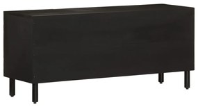 Mobile porta tv nero 105x33x46 cm in legno massello di mango
