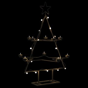 Albero Di Natale Decorativo İn Metallo Nero 75 Cm /