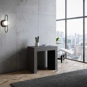 Consolle 90x42 cm Allungabile Fino a 3,02 metri da 14 posti Emy Antracite Spatolato