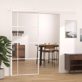 Porta Scorrevole İn Vetro Esg E Alluminio 90x205 Cm Bianca /