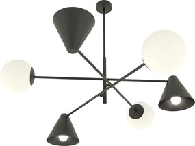 Lampadario a sospensione HERMES 6 Black