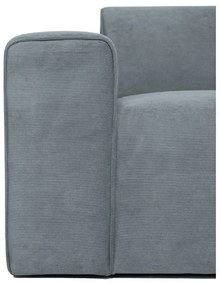 Divano angolare componibile grigio (con penisola a destra) con rivestimento in velluto a coste Sting – Scandic