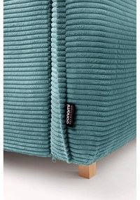 Divano angolare turchese allungabile (con penisola a sinistra/a forma di "U") con rivestimento in velluto a coste Tori – Bonami Selection