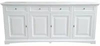 Madia credenza 4 porte legno bianco shabby 220x45x96 - Mobili 2G