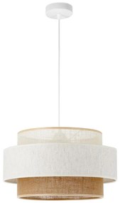 Lampada a sospensione BOHO su cavo 1xE27/60W/230V Ø 40 cm bianco/iuta