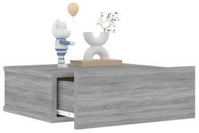 Comodini pensili grigio sonoma 2pz 40x30x15cm legno multistrato