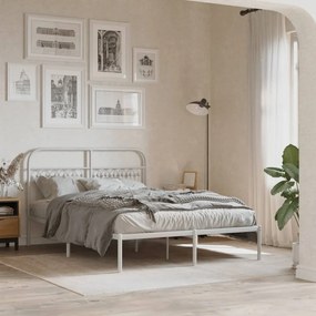 Testiera in metallo bianco 135 cm