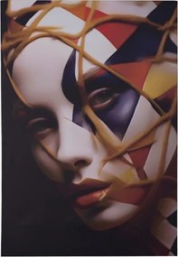 Quadro moderno donna mascherata su tela 60x90 cm verticale