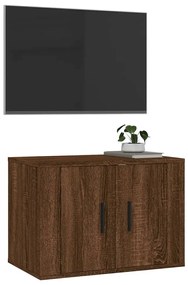 Mobile Porta TV a Parete Rovere Marrone 57x34,5x40 cm