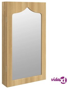 vidaXL Armadio Portagioie con Specchio a Muro 37,5x10x67 cm
