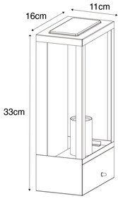 Lampada da parete per esterni nera con sensore crepuscolare oro - Rotterdam