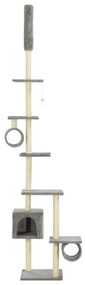 Albero per gatti con tiragraffi in sisal 203 cm grigio