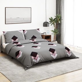 Set Copripiumino Grigio 200x200 Cm İn Cotone /
