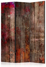 Paravento Legno tinto (3-parti) - texture legnosa a macchie colorate