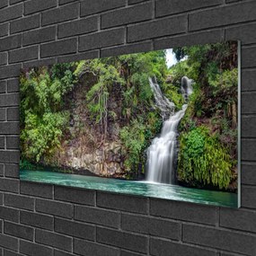 Quadro su vetro Cascata Rock Natura 100x50 cm