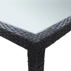 Tavolo da giardino nero 200x200x74 cm in polyrattan