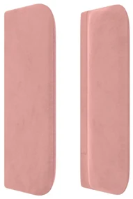Testiera ad orecchio rosa 83x16x78/88 cm in velluto