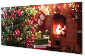 Pannello paraschizzi cucina Palline dell'albero di Natale con i regali 100x50 cm
