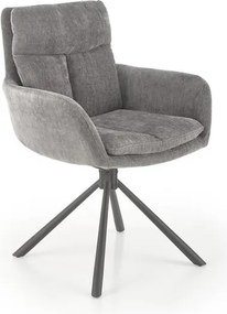 Sedia girevole K495 in tessuto grigio
