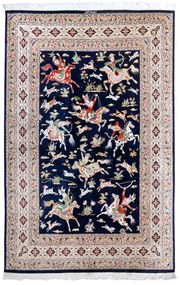 Ghom Tappeto persiano 130x200 Blu (Iran) Annodato A Mano