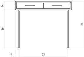 Tavolo da toeletta in rovere 97x45 cm Abies - The Beds