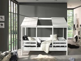 Letto montessori a casetta, finitura Bianco laccato