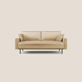 Arthur divano moderno in velluto morbido impermeabile T01 beige 170 cm