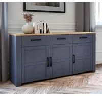 Credenza 3 porte e 3 cassetti, finitura Rovere riviera e Rovere navy ZFTBHLK231-M348