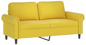 Set di divani 2 pz con cuscini giallo in velluto