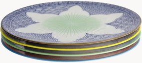 Set di 4 piatti in porcellana Lily Flower
