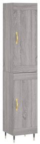 Credenza grigio sonoma 34,5x34x180 cm in legno multistrato