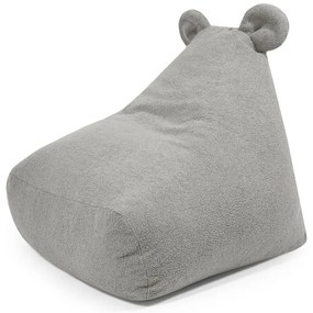 Pouf a sacco per bambini grigio chiaro con rivestimento in bouclé Snug 80 Bear – SLOWDOWN
