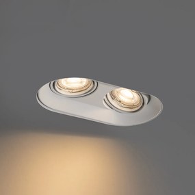 Set di 6 faretti da incasso arrotondati bianchi GU10 50mm 2-Luci - Hubs