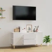 Mobile Porta TV Bianco 102x44,5x50 cm in Legno Multistrato 819596