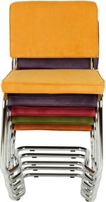 Sedie da pranzo in set grigie in imbottito a dondolo 2 pz Ridge Kink Rib – Zuiver