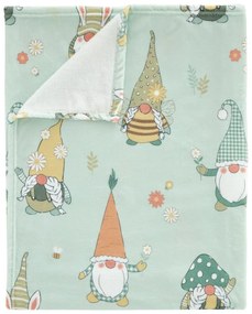 Coperta verde chiaro in micropile a tema pasquale 130x170 cm Spring Gonks – Catherine Lansfield