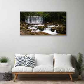 Quadro su tela Cascata della natura della foresta 100x50 cm