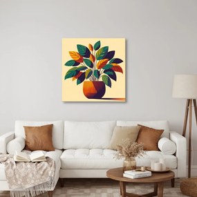 Quadro su tela – Foglie tropicali in toni caldi